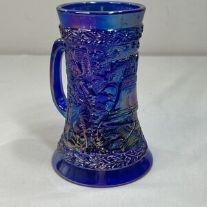 American Bicentennial 1776-1976 Fenton Purple Amethyst Carnival Glass Mug Stein